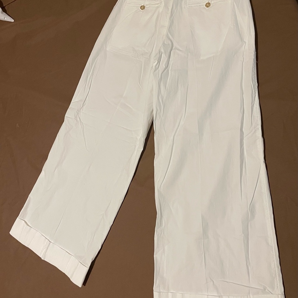 American Eagle White Wide Leg Trousers - Picture 6 of 13